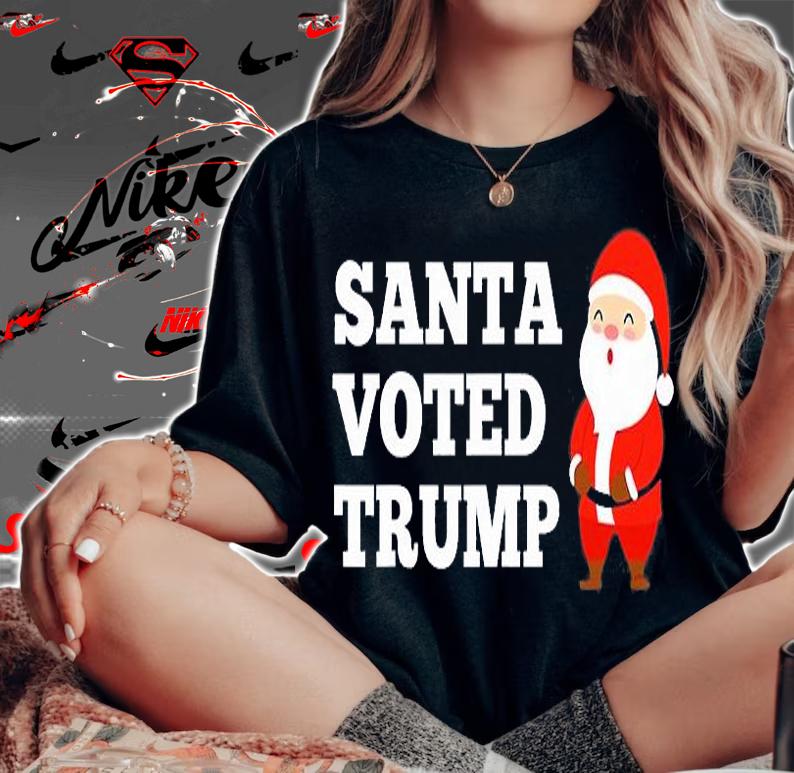 Santa Voted Trump Funny Republican T-Shirt woman shirt