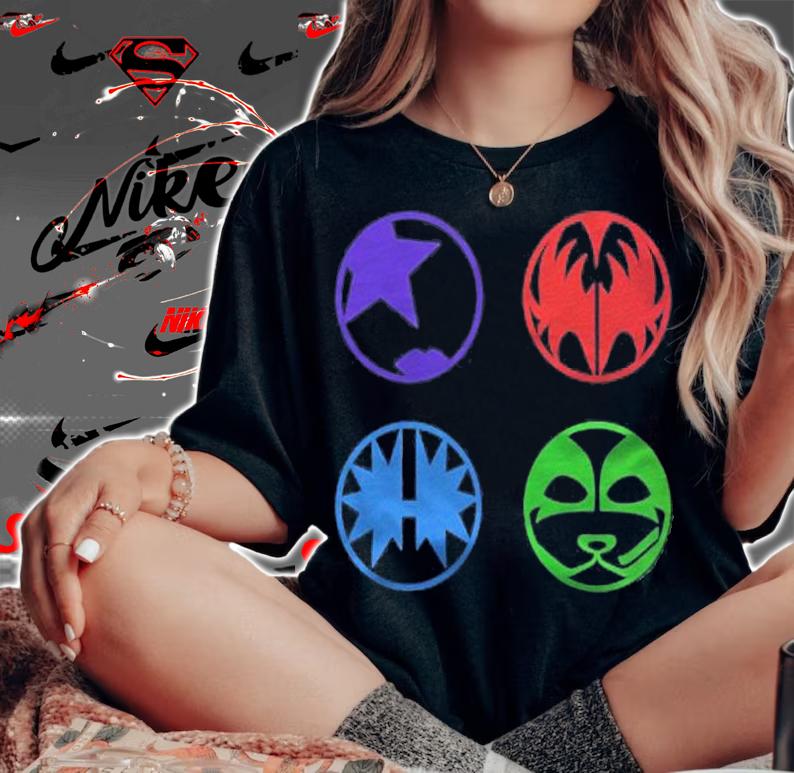 Womens Kiss  Cartoon Color Logo Shirt woman shirt