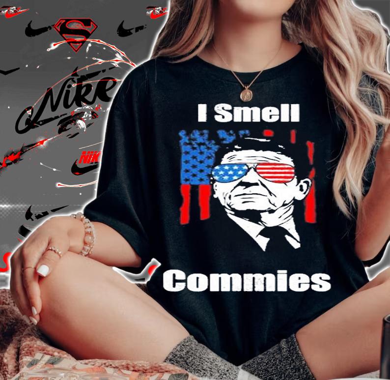 Funny President Reagan I Smell Commies Conservative Humor T-Shirt