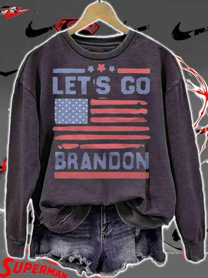 Premium let's Go Brandon Conservative Anti Liberal USA Flag T-Shirt