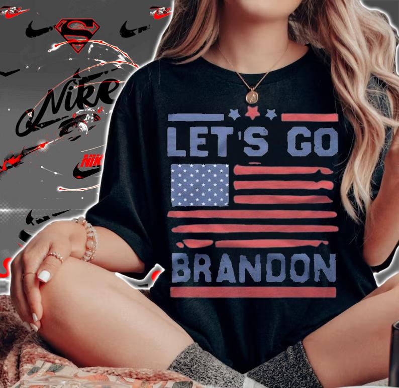Premium let's Go Brandon Conservative Anti Liberal USA Flag T-Shirt