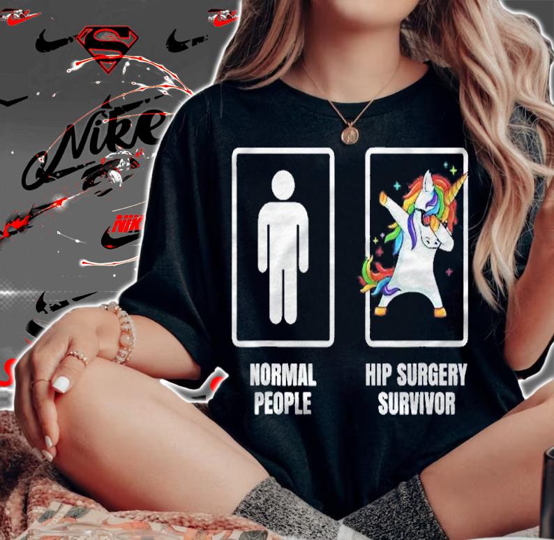Dabbing Unicorn Hip Replacement Surgery Survivor Recovery Shirt woman shirt