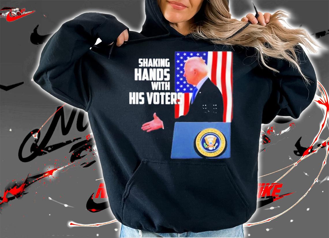 Joe Biden American Flag President Shaking Hand With His Voters Shirt hoodie