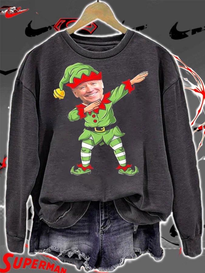 Dabbing Biden Elf Family Matching Christmas Holiday T-Shirt sweatshirt