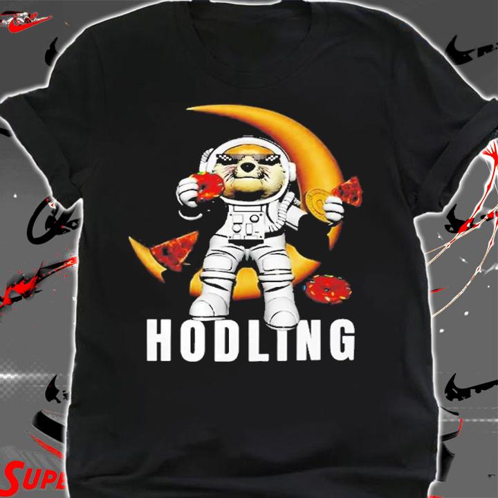 Dogecoin Dog Hodl Doge Funny Shiba Inu Donut Pizza On Moon T-Shirt