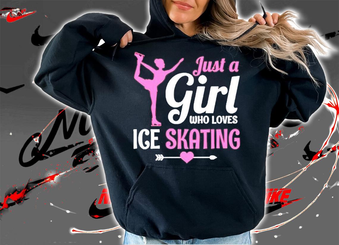 Just A Girl Who Loves Ice Skating Figure Skate Skater Gift T-Shirt