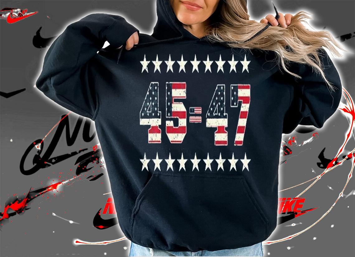 Pro Trump 45Th Potus 47Th USA Flag Retro T-Shirt