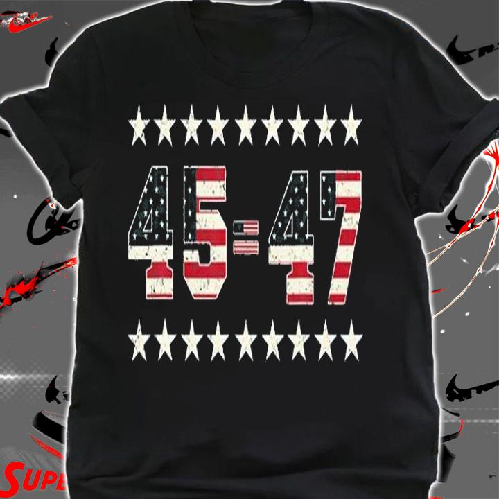 Pro Trump 45Th Potus 47Th USA Flag Retro T-Shirt