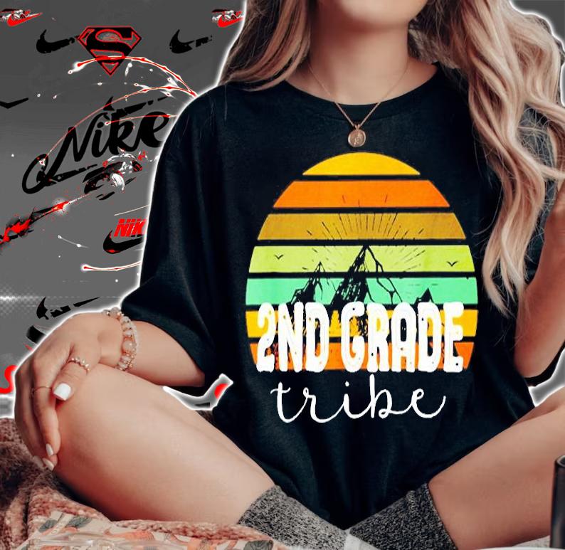 Second Grade Tribe Teacher Student Team 2nd Grade Retro T-Shirt woman shirt