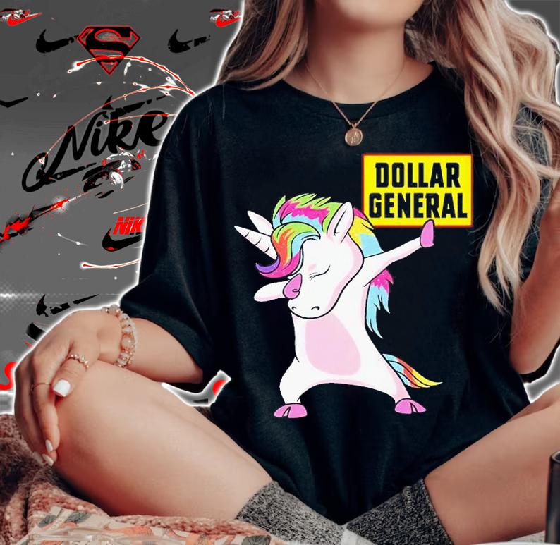 Unicorn Dabbing Dollar General T-Shirt woman shirt