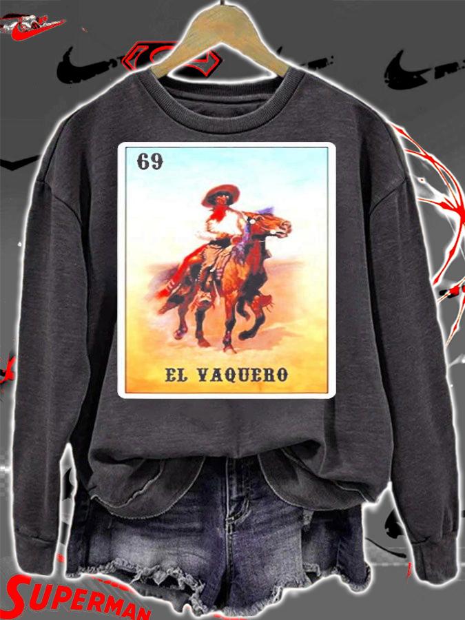 Vintage Mexican El Vaquero  Mexico Rodeo Cowboy T-Shirt sweatshirt