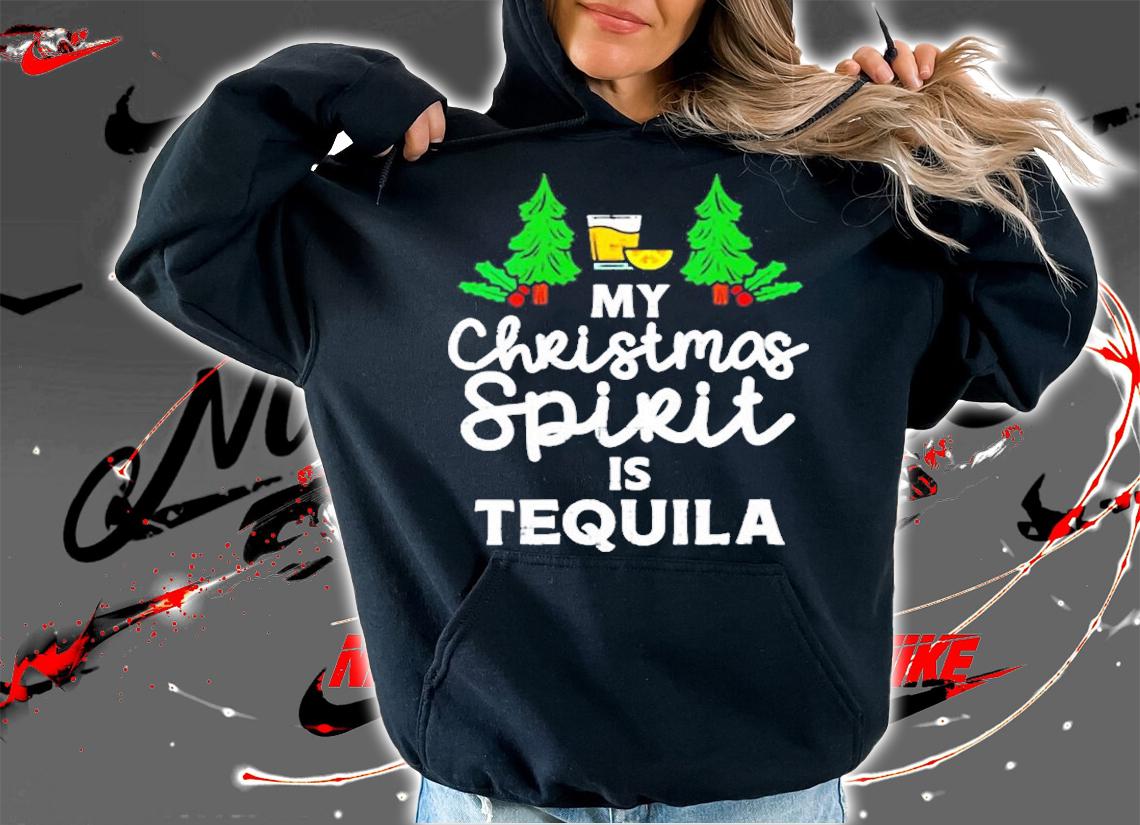 Womens My Christmas Spirit Is Tequila Xmas Pajamas Pj Mexican Women T-Shirt hoodie