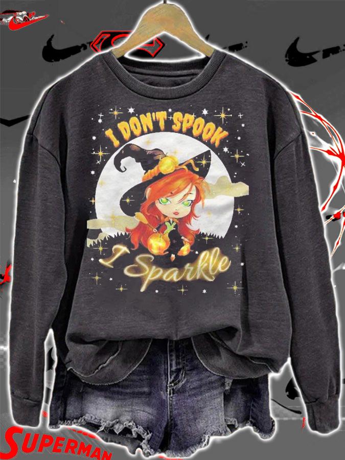 Cute Witch Halloween Women Girls Dont Spook I Sparkle Shirt sweatshirt