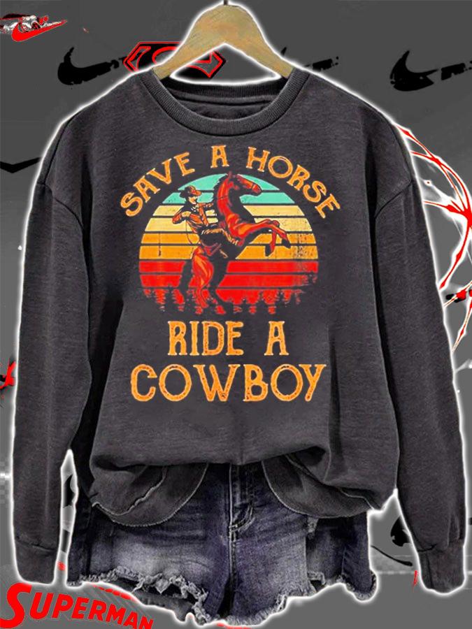 Save A Horse Ride A Cowboy Vintage T-Shirt