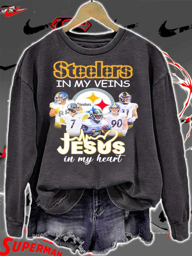 Steelers Pittsburgh In My Veins Jesus In My Heart Shirt