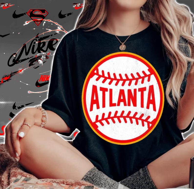 Vintage Atlanta Baseball Stitches T-Shirt woman shirt