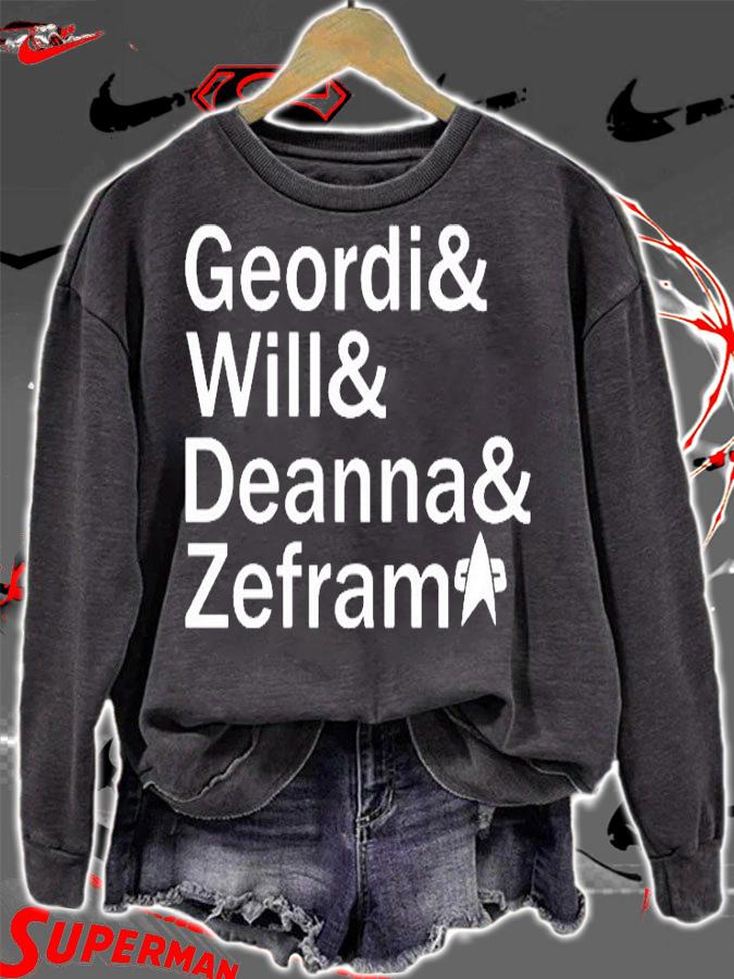 Geordi And Will And Deanna And Zefram T-Shirt sweatshirt