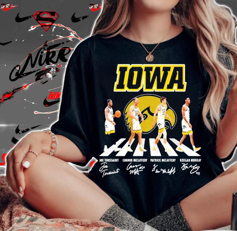 Iowa Hawkeyes Teams Basketball Abbey Road Signatures Shirt woman shirt