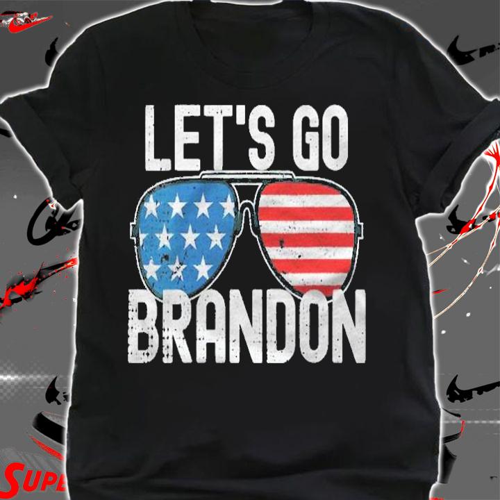 Womens Lets Go Brandon American Flag Aviator Shirt shirt