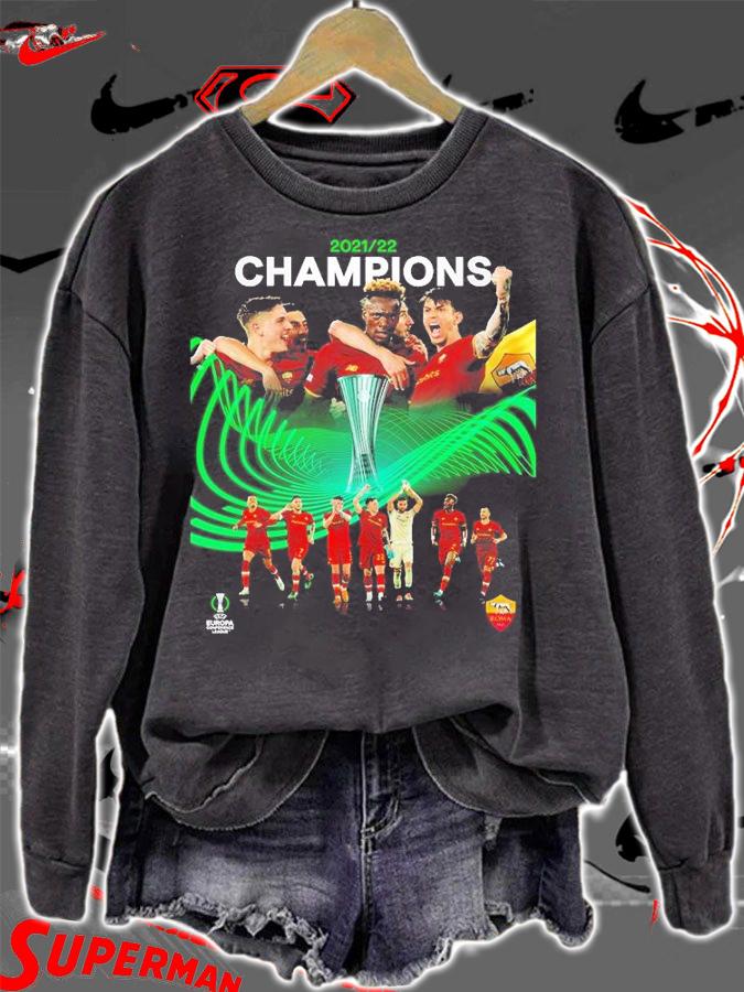 Congratulations AS Roma Champions 2021 2022 Europa Conference League Poster T-Shirt sweatshirt