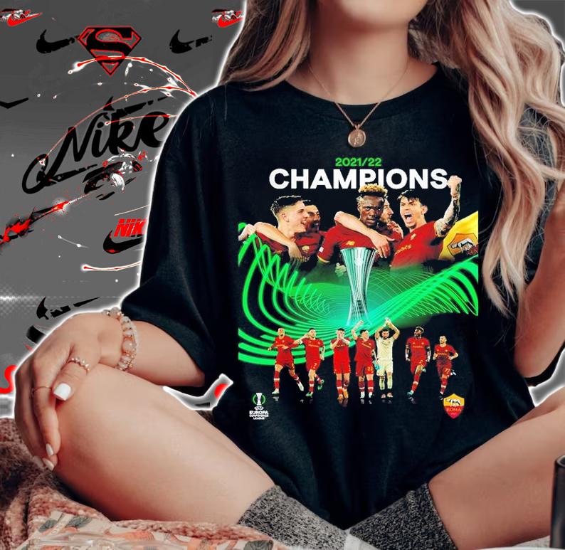 Congratulations AS Roma Champions 2021 2022 Europa Conference League Poster T-Shirt woman shirt