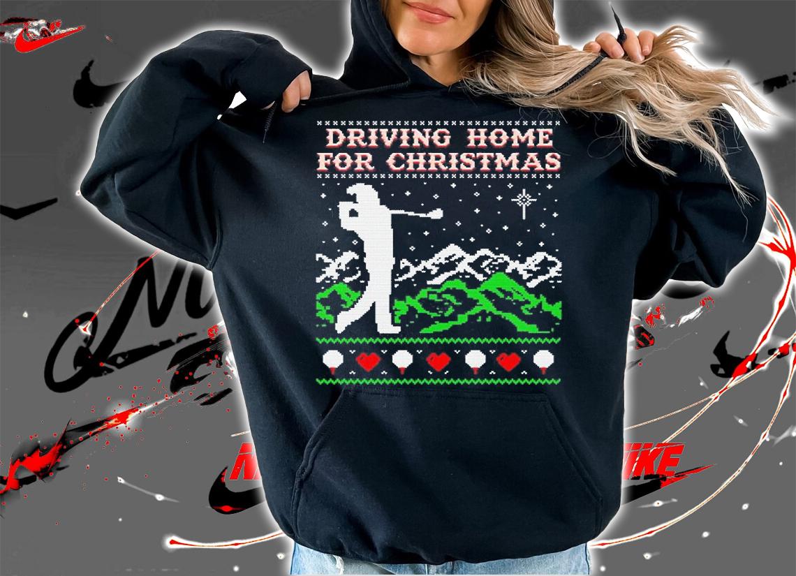 Golf Driving Home For Christmas Ugly Shirt hoodie