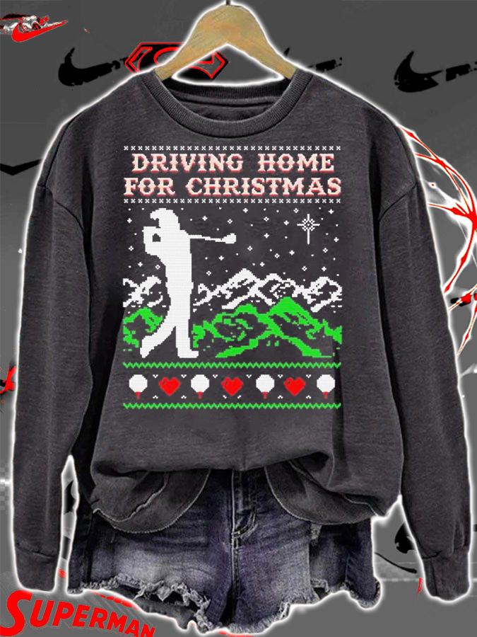 Golf Driving Home For Christmas Ugly Shirt sweatshirt