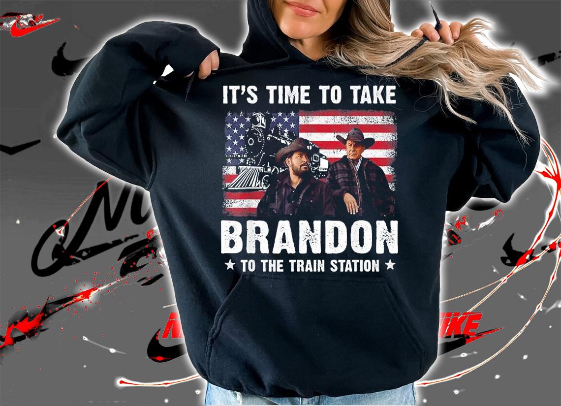 It's Time To Take Brandon To The Train Station Vintage USA Flag T-Shirt hoodie