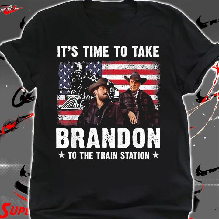 It's Time To Take Brandon To The Train Station Vintage USA Flag T-Shirt shirt