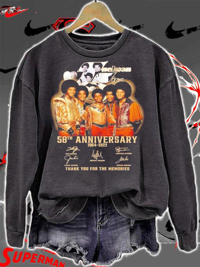 Jackson Five 58th Anniversary 1964-2022 Signatures Thank You For The Memories Shirt sweatshirt