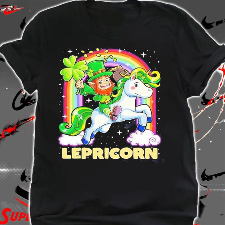 Lepricorn Leprechaun Riding Unicorn St Patricks Day T-Shirt shirt