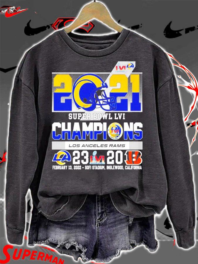 Los Angeles Rams 2021 Super Bowl LVI Los Angeles Rams 23 20 Cincinnati Bengals Shirt sweatshirt