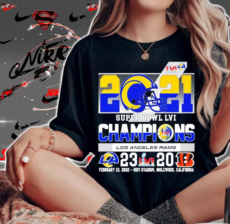 Los Angeles Rams 2021 Super Bowl LVI Los Angeles Rams 23 20 Cincinnati Bengals Shirt woman shirt