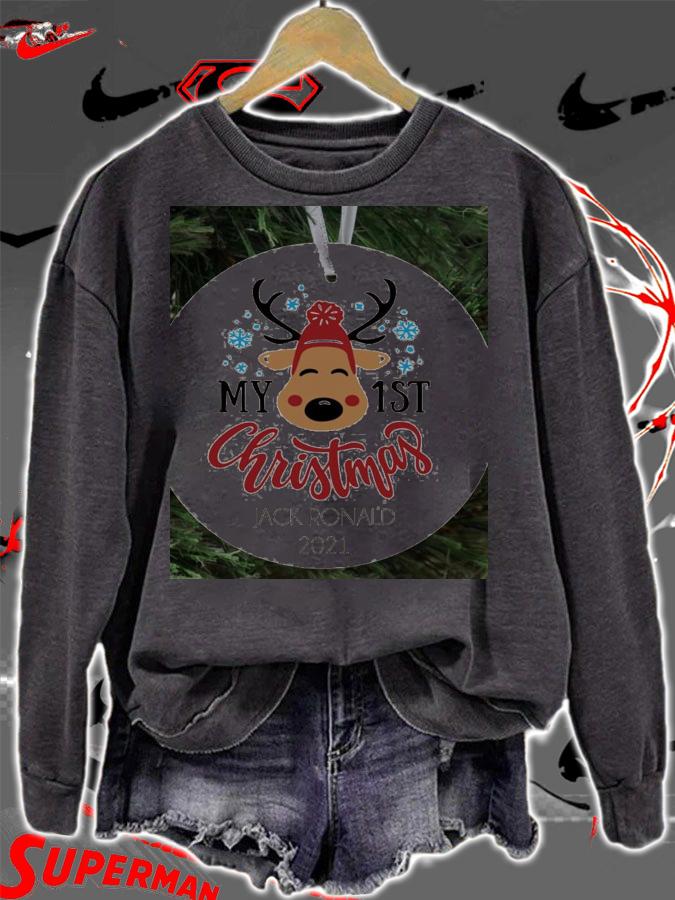 Personalized Babys First Christmas Ornament 2021 With Gift Box t-shirt