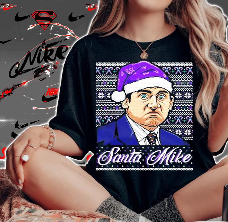 Santa Mike Ugly Christmas T-Shirt woman shirt