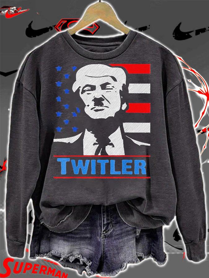 TWITLER Anti Trump USA Flag T-Shirt