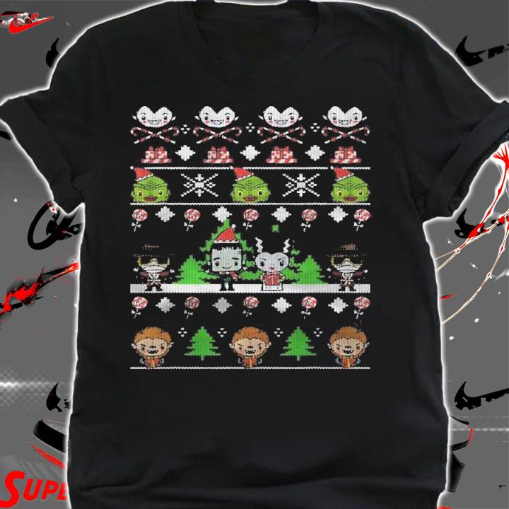 Universal Monsters Christmas Group Ugly Sweater Style Shirt shirt