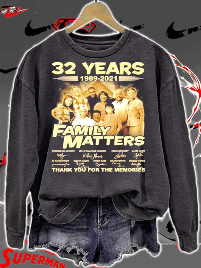 32 years 1989-2021 Family Matters signature thank you for the memories shirt