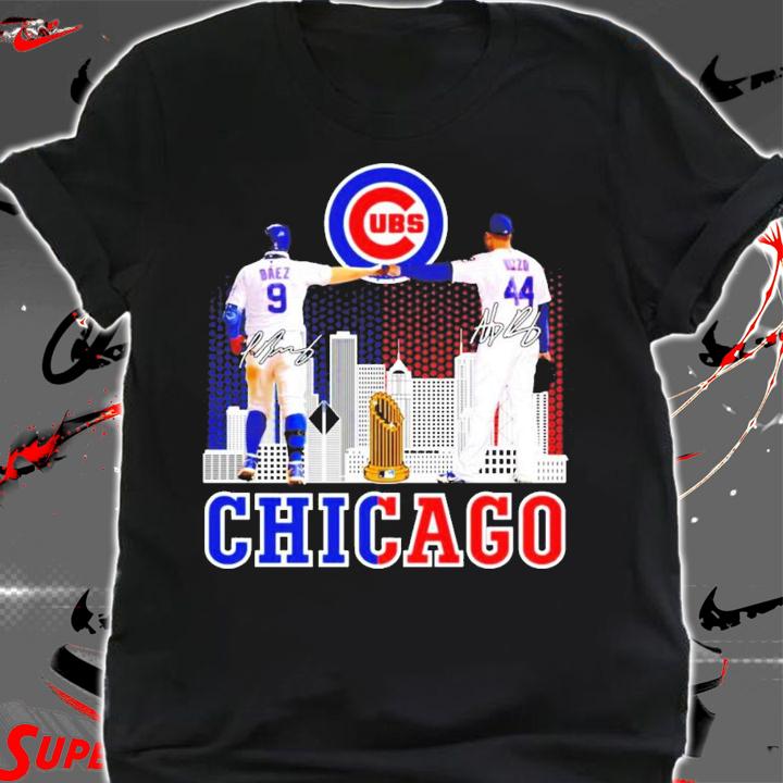 Cubs Chicago Javier Bez vs Anthony Rizzo signatures shirt shirt