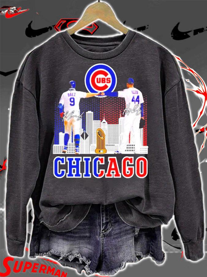 Cubs Chicago Javier Bez vs Anthony Rizzo signatures shirt sweatshirt