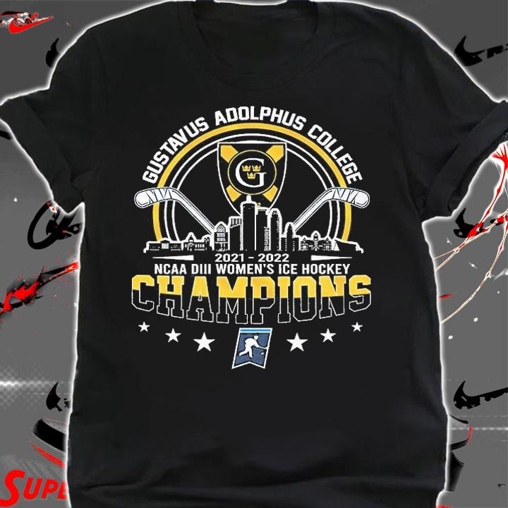 Gustavus Adolphus College 2022 DIII Women's Ice Hockey Champions T-Shirt