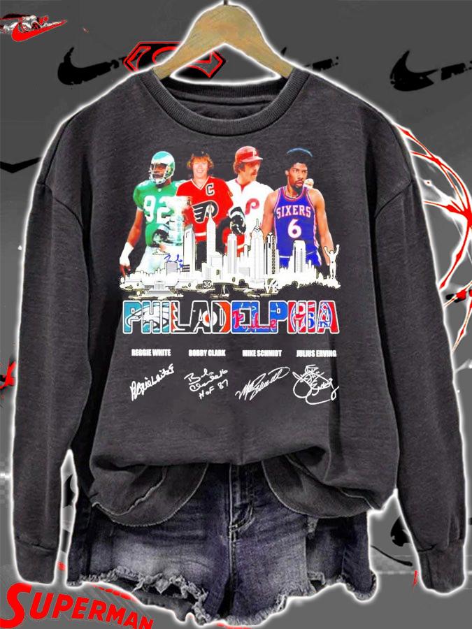Philadelphia Reggie White Bobby Clark Mike Schmidt Julius Erving signature shirt sweatshirt