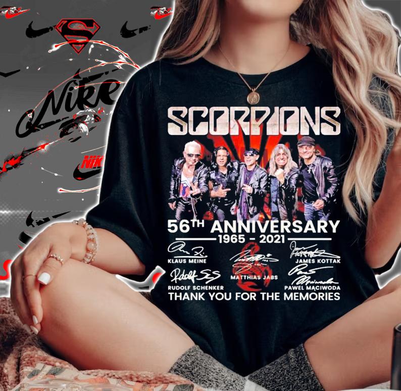 Scorpions 65th anniversary 1965-2021 signatures shirt woman shirt