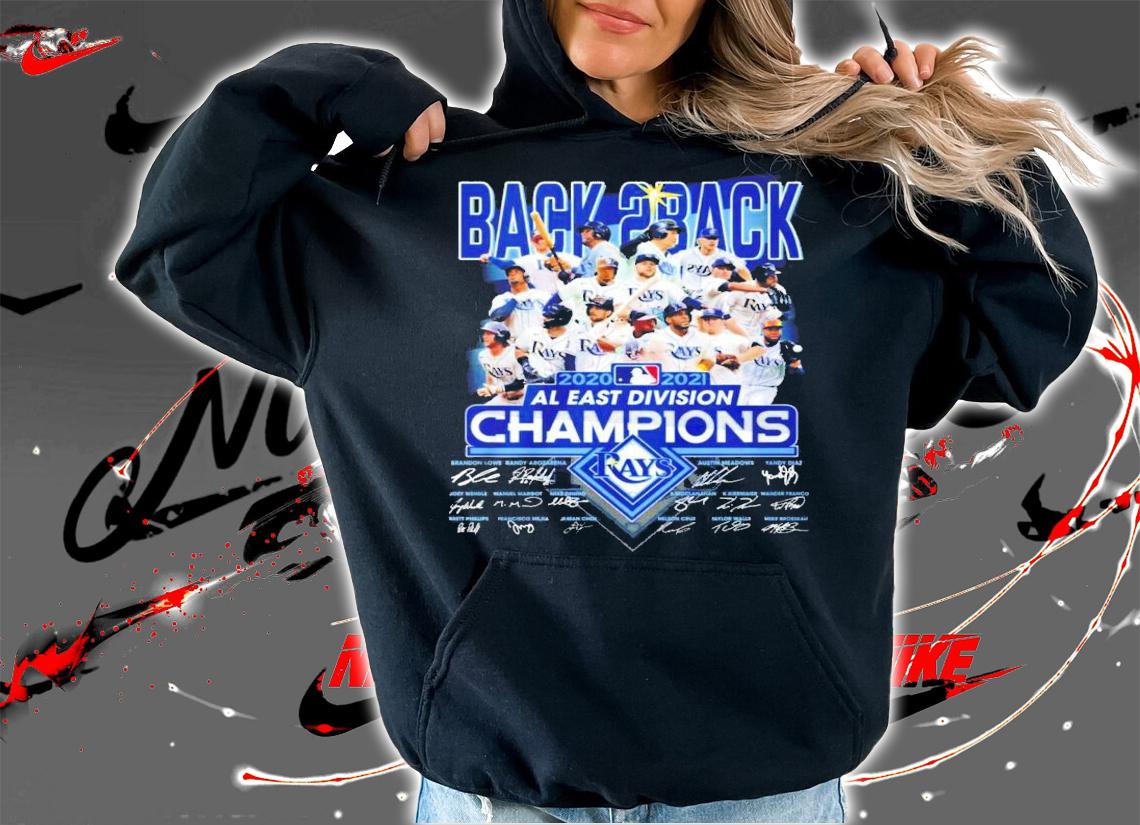 Tampa Bay Rays Back 2 Back 2020-2021 Al East Divisions Signatures Shirt hoodie