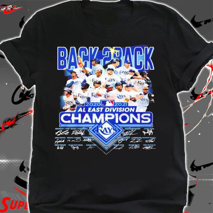 Tampa Bay Rays Back 2 Back 2020-2021 Al East Divisions Signatures Shirt shirt