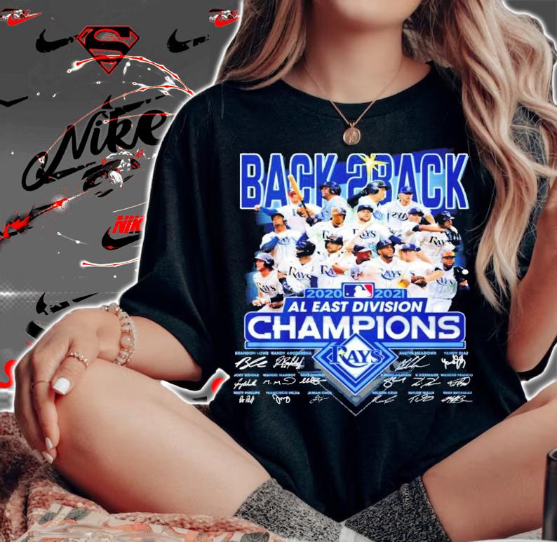 Tampa Bay Rays Back 2 Back 2020-2021 Al East Divisions Signatures Shirt woman shirt
