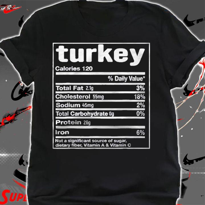 Funny Turkey Nutrition Thanksgiving Costume Shirt shirt
