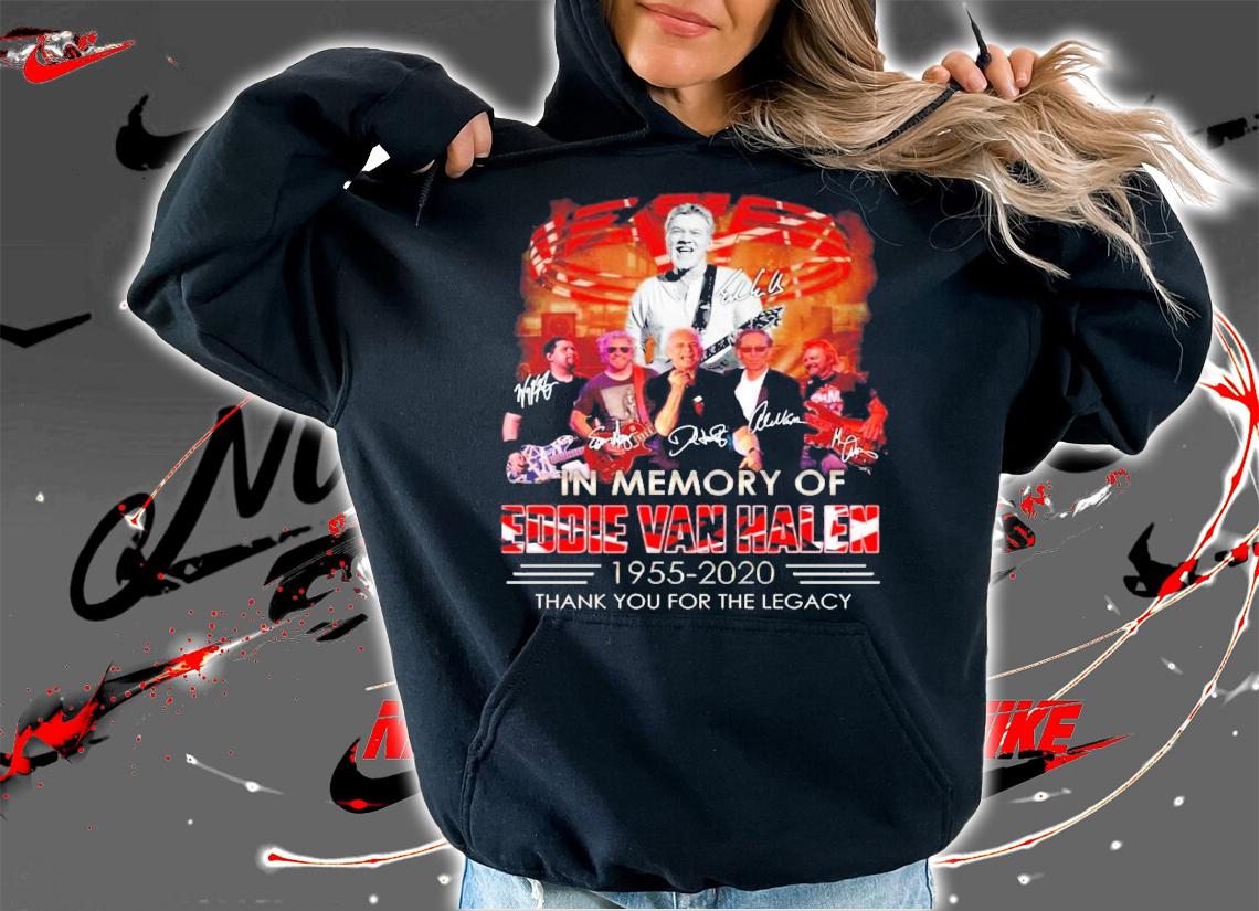 In memory of Eddie Van Halen 1955-2020 thank you for the memories signatures shirt hoodie