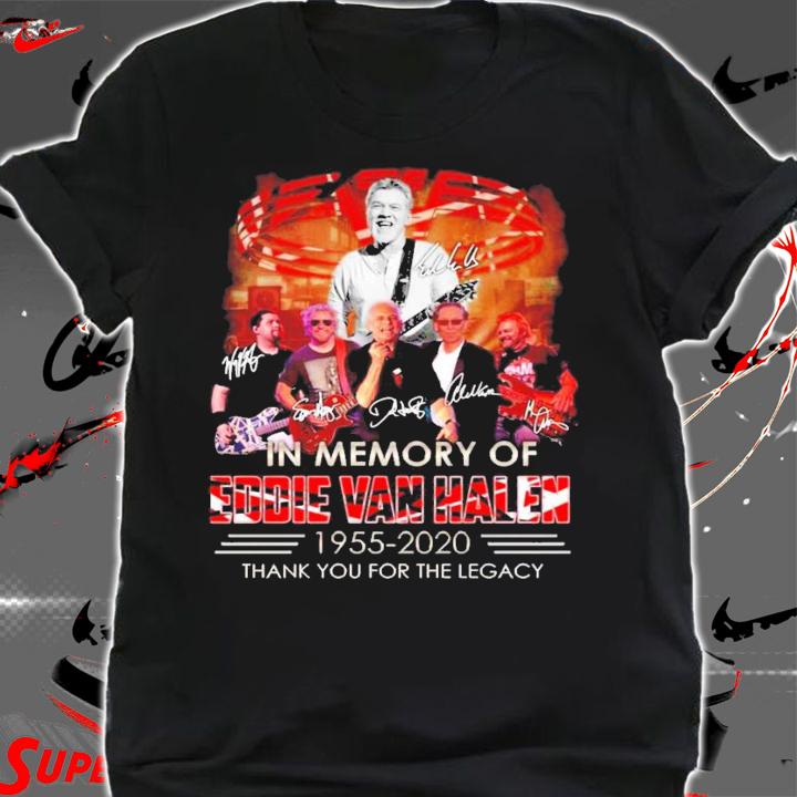 In memory of Eddie Van Halen 1955-2020 thank you for the memories signatures shirt shirt
