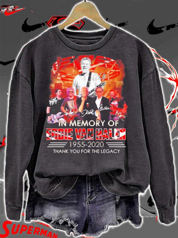 In memory of Eddie Van Halen 1955-2020 thank you for the memories signatures shirt sweatshirt